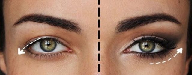 Make-up for dropped eyes: features, regularities, ideas